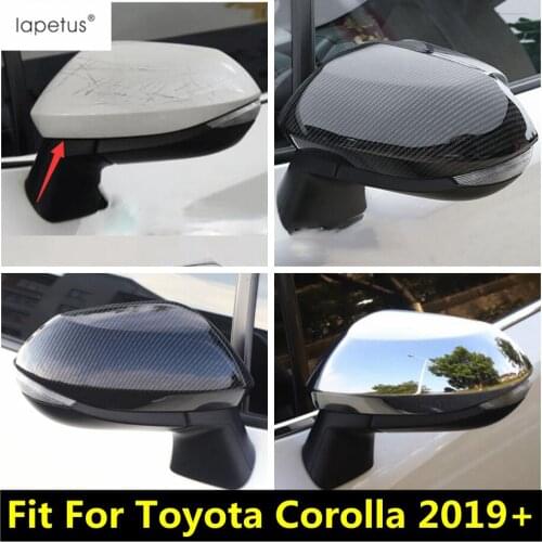 Lapetus Accessories For Toyota Corolla 2019 2020 2021 Door Wing Rearview Mirror Decoration Molding Cover Trim ABS Carbon Fiber