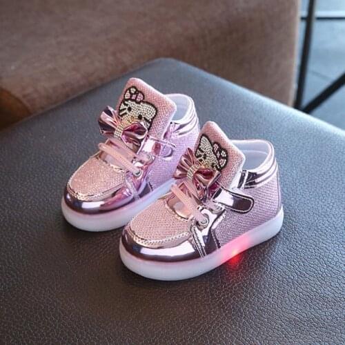 Toddler Led Children Kids Shoes Boy Girl Light Shoes Kid Sneakers Cartoon Casual Shoe Infant Baby Outdoor Buckle Shoes