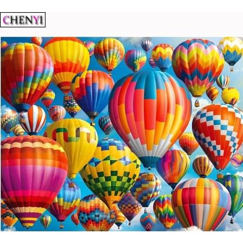 DIY 5D Diamond Painting Hot Air Balloon Embroidery Diamond Mosaic Cross Stitch Rhinestone Handmade Scenic Picture Home Decor