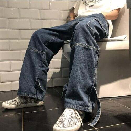 2020 New Original Loose Jeans Men Straight Hip Hop Pants Wide Leg Pants Couple Tide Brand Trousers Fashion Hairstylist