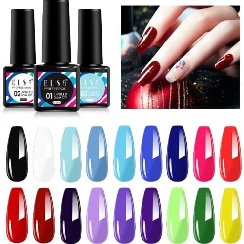 Elsa 45colour 8ml 25pcs Nail Rubber Base Coat Semi Permanant UV Gel Varnishes Primer for Nails Matte Top Coat Nail Art Base TOP