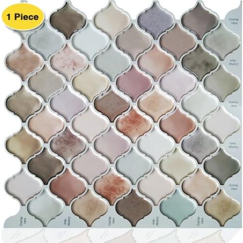 Erzaa 10x10 Inch Self Adhesive Mosaic Backsplash Tiles for Kitchen and Bathroom
