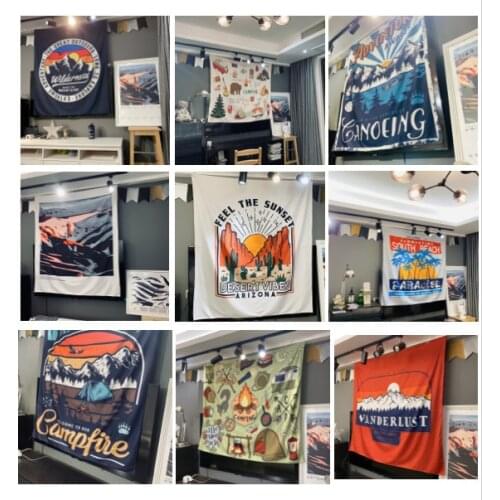 Van Gogh Painting Printed Living Room Decoration Wall Hanging Tapestry Yoga Mat Rug Home Decor Art Camping Style Hanging Cloth