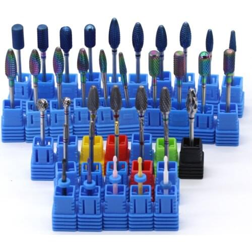 Ceramic Milling Cutter Rainbow Carbide Tungsten Nail Bit for Manicure Pedicure Nail Manicure Accessories Nail File