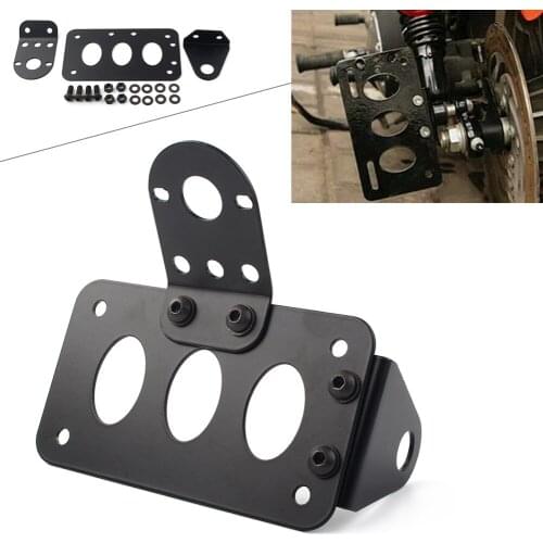 Motrocycle License Plate Bracket Frame Motorbike Side Mount for Harley Choppers Bobber Cruiser /Metric Bike Models CNC Aluminum