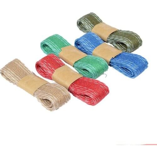 2m 2.5cm Width Natural Burlap Wired Ribbon Fabric Craft Ribbon DIY Wrapping Burlap Ribbon for Wedding Home Christmas Party Decor