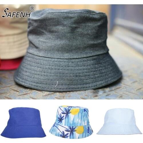 Summer Foldable Bucket Hat Unisex Women Outdoor Sunscreen Cotton Fishing Hunting Cap Men Basin Chapeau Sun Prevent Hats