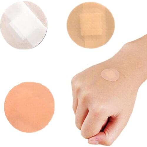 100pcs/lot Round PE Waterproof Adhesive Bandage First Aid Medical Surgical Tape Finger Breathable Woundplast Sticking Plaster