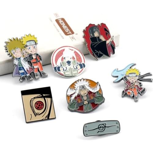 Cartoon Brooch Enamel Pin Jewelry Uchiha Sasuke Pins Brooches for Women Men Kids Gift XZ1111