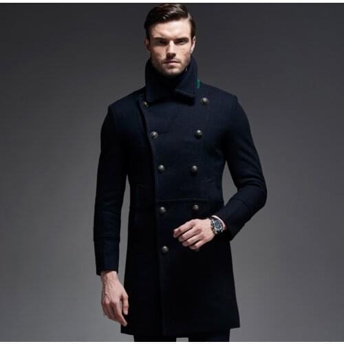 New Man Long trench coat wool coat Winter Mens wool Coat mens overcoat mens coats male clothing,M-3XL