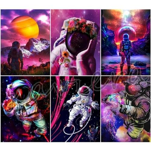 Xaviera 5D Diy Diamond Painting Abstract Starry Astronaut Full Round Drill Cross Stitch Mosaic Rhinestone Embroidery Kits Crafts