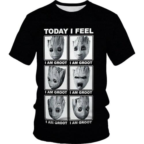 2021 summer new mens and womens fashion 3dt film and television animation pattern mens shirt large size 6xl T-shirt