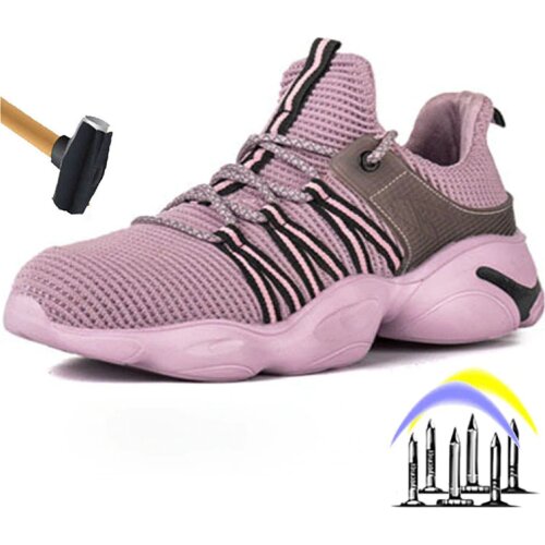 New Light Steel Toe Indestructible Anti-Smashing Work Shoes Fashion Anti-Puncture Safety Boots Outdoor Protection Men and Women