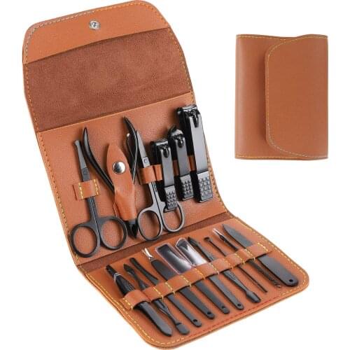 New 16 In 1 Nail Cutter Professional Stainless Steel Scissors Grooming kit Art Cuticle Utility Tools Nail Clipper Manicure Set
