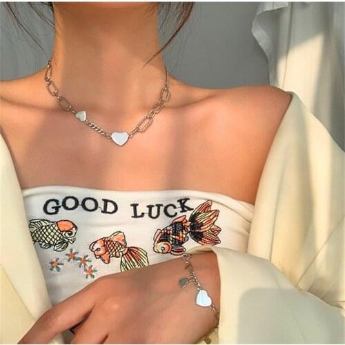 Miuoxion Simple Love Clavicle Necklace Fashion Retro Thick Chain Jewelry For Women Feature Namour Charm Gift All Seasons