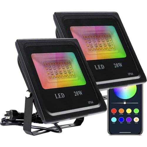 20W Bluetooth RGB Floodlight Spotlight Landscape Garden Flood Light Smart App Group Control Outdoor Smart Stage Light