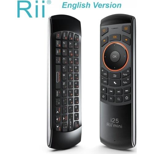 Rii mini i25 English Keyboard Fly Mouse Remote Control with Programmable Key For Smart TV Android TV Box Fire TV