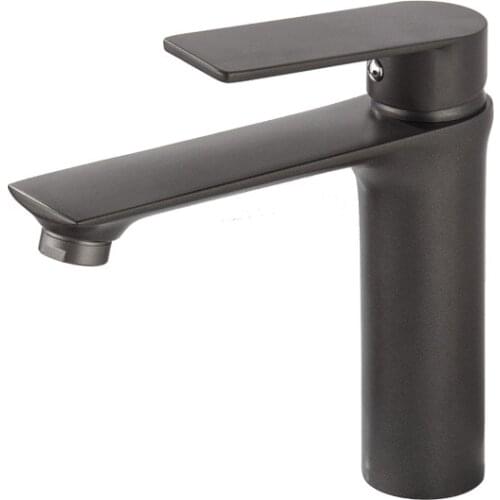 Basin Faucets Gun Gray Bathroom Faucet Hot and Cold Water Basin Mixer Tap Brass Toilet Sink Water Taps with 2 Hoses