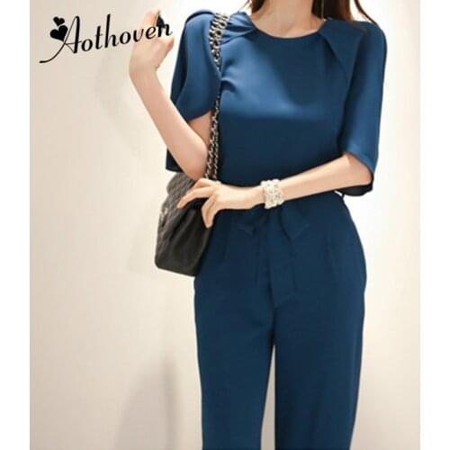 Summer Party Cloak Blue Catsuit Overalls Belted Bodysuit Club Pants Playsuits Rompers Long Rompers Sexy Women Chiffon Jumpsuit