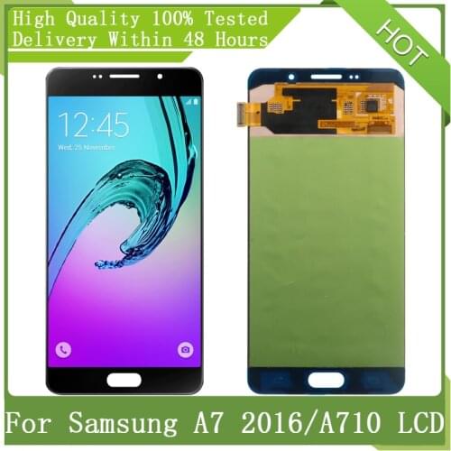 5.5" SUPER AMOLED Display For SAMSUNG GALAXY A7 2016 A710 A710F A7100 LCD Display Touch Screen Digitizer Assembly +Service Pack