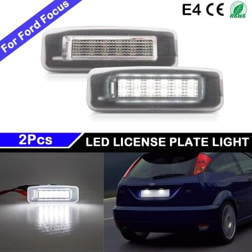 1 Pair For Ford Focus MK1 1998-2005 High Brightness White LED License Plate Light Number Plate Lamp