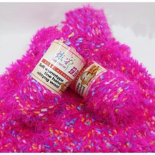 100g Colorful Dots Coral Velvet Artificial Mink Cashmere Yarn Soft Baby Cotton Yarn for Hand Knitting Crochet Thread FZ396