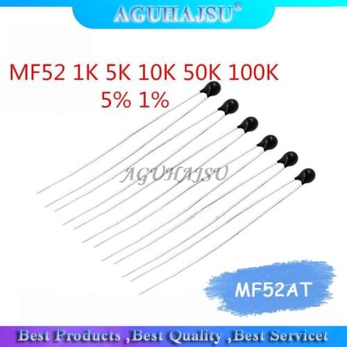 100pcs MF52AT MF52 B 3950 NTC Thermistor Thermal Resistor 5% 1K 2K 3K 4.7K 5K 10K 20K 47K 50K 100K