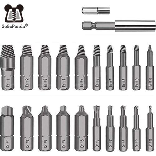 22 Pieces Broken Screw Extractor And Against Teeth Silk Suit Worn Screw Extractor And High Speed Steel Tools