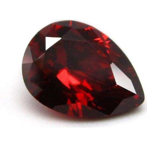 50pc Free Shipping 2x3mm-13x18mm Garnet Loose Cubic Zirconia Pear Shaped Synthetic CZ