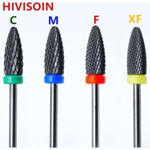 Black Ceramic Nail Drill Bit - Flame Bit (C-XF)
