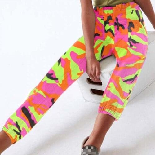 Army Green Cargo Jeans Women Fall Fashion Hip Hop High Waist Camouflage Jeans Female Casual Pocket Denim Harem Pants Streetwear