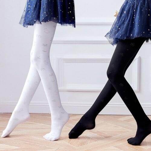 Summer Spring New Fashion Kid Pantyhose Child Ballet Dance Tights For Girls Stocking Children Velvet Solid White&Black Pantyhose