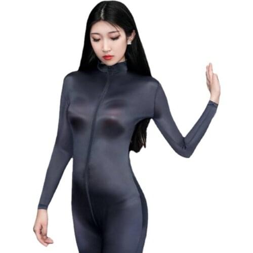 Crotchless Jumpsuit Sexi Women Sexy Lingerie Mesh Transparent Bodysuit Erotic Underwear Ladies See Through Catsuit Sex Dancewear