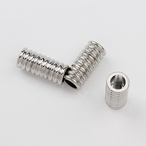 10pcs/lot Round Metal Copper Rhodium Color Strong Magnetic Clasps 6mm For DIY Leather Cord Bracelet Jewelry Findings