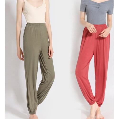 Baggy Fashion Oversize Modal Harlan Pants Loose For Women Soft Casual Elastic Fashion Long Pants Pleated Pant Trousers Femme