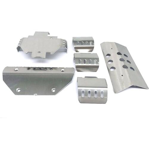6pcs/set Stainless Steel Chassis Armor Protection Metal Guard Plate for 1/10 Traxxas TRX6 G63 RC Car Upgrade Parts