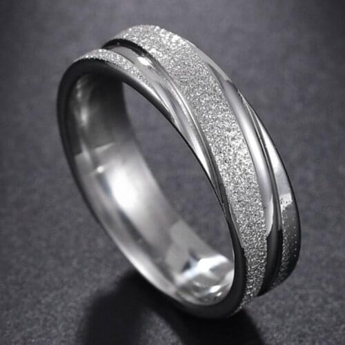 Fashion Simple Twill Stainless Steel Couple Ring for Women Men Casual Finger Rings Jewelry Engagement Anniversary Gift New