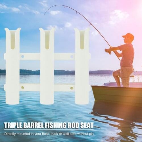 Fishing Boat Marine Rod Holder Tackle Nylon Fishing Pole Bracket Seat 3 Tubes Compression Resistance Outdoor Fishing