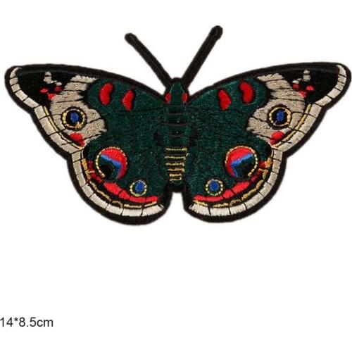 Big Size Mothra Beautiful Butterfly Iron On Embroidered Clothes Patches For Clothing Stickers Garment Wholesale