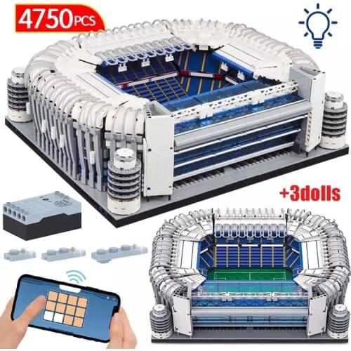 New Madrid Football Club Football Field Santiago Bernabeu Stadium Model Building Blocks Bricks Compatible 10272 Toys Kids Gifts