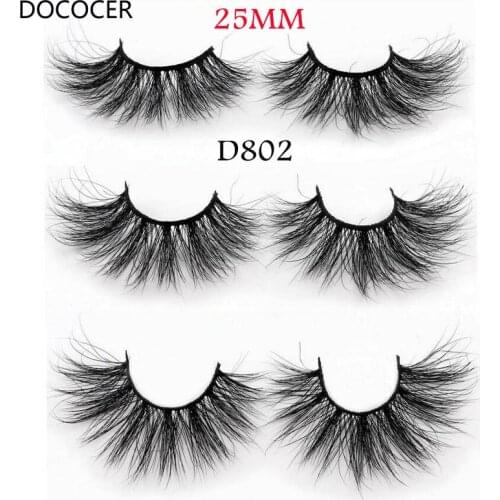 DOCOCER Lashes 3D Mink Eyelashes Handmade Mink Lashes cruelty-free Lightweight False Eyelashes 25mm Dramatic Lashes Makeup