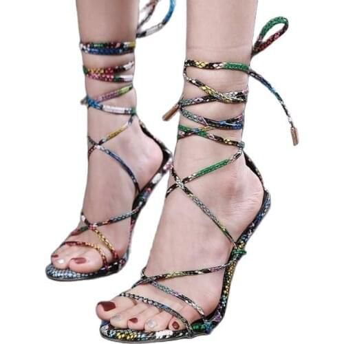 Lace-up wedge womens shoes summer clear crystal high heels cross-lace sandals plus size womens sandals womens wedge heels