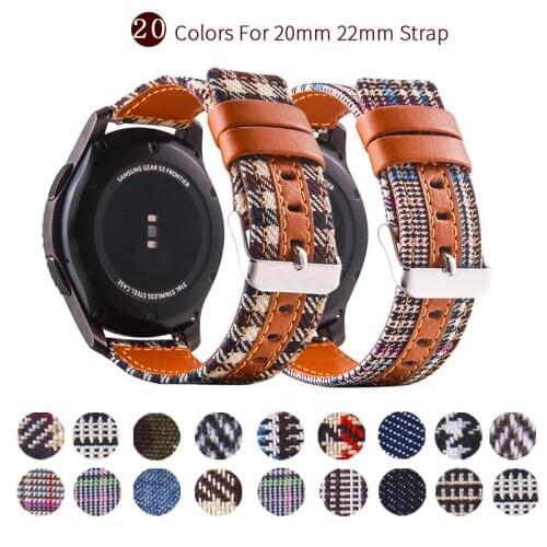 Fabric Leather Strap For Xiaomi Huami Amazfit GTR 47/42mm Bracelet Belt Band for Amazfit Stratos 3 GTS Bip S 20mm 22mm Watchband
