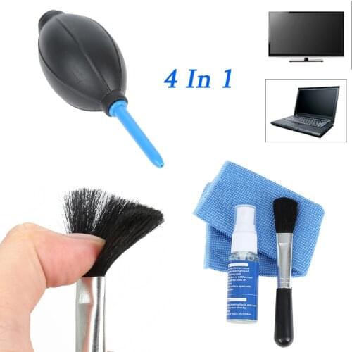 Universal 4 In 1 Screen Cleaning Kit Anti-dust For LCD TV Tablet Phone IPad Laptop Computer Camera Cleaner Household Cleaning Ki