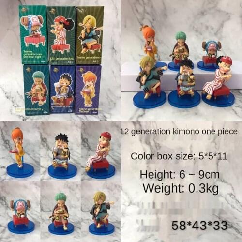 Anime One Piece WCF Japanese Kimono Luffy Sauron Nami Choba Usopp Action Figure Gacha Doll Decoration Childrens Gift Collection