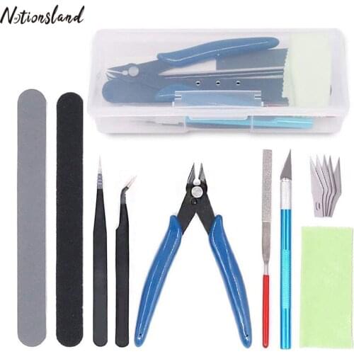 1 Set Model Repair Tool Precision Diagonal Pliers Engraving Pen Double-sided Polished Bar Parts Separator Miniature Repair Tool