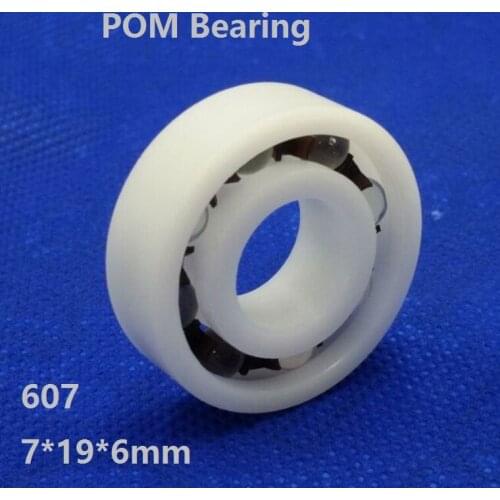 10pcs/50pcs POM bearing 607 7*19*6mm Plastic ball bearings with Glass balls Nylon Cage deep groove 7×19×6mm