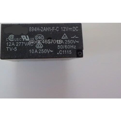 10pcs/lot 894H-2AH1-F-C 12VDC Relay 6-Pin 12A 12V 894H-2AH1-F-C
