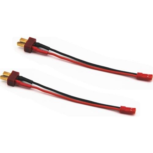 2 Pcs Dean T plug male To JST female Soft Silicone Wire 20AWG Cable 150mm T-Connector - JST female in-line power adapter for RC