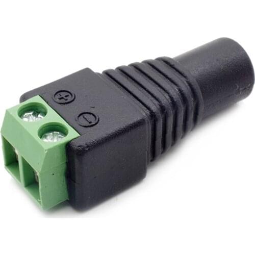 12V DC Power Adapter Female Connector LED Strip Lights CCTV PSU Plug Solderless Female Connector For 5050 3528 LED Strip Light
